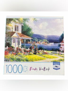 Randy VanBeek 1000 Piece Coastal Cottage Jigsaw Puzzle Complete Cardinal